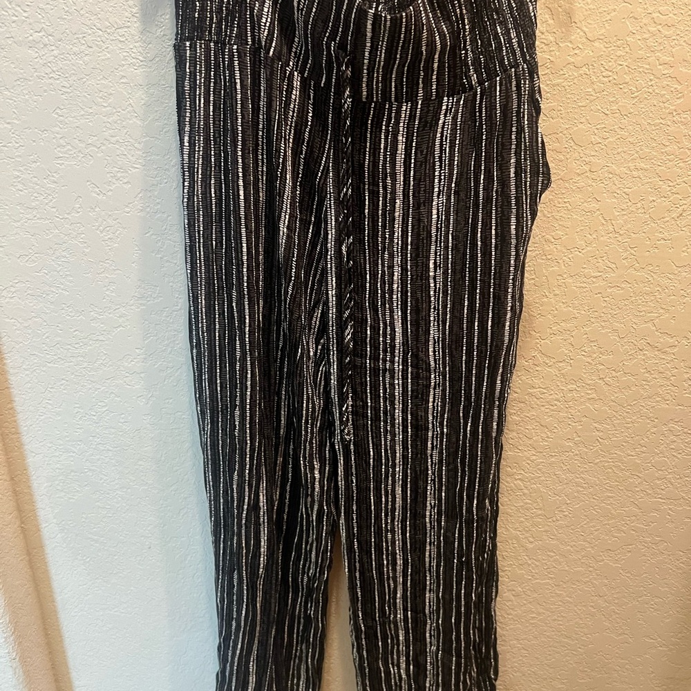Striped Black and White Women's Pants